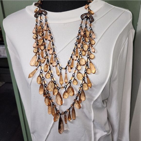 Joan Rivers 3 Row Sparkling Teardrops 26" Necklace w/ 3" extender NWOT - Picture 10 of 16